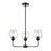 Atlas Lighting Boman 23'' Wide 3Lt Chandelier, Matte Black/Clear