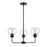Atlas Lighting Boman 23'' Wide 3Lt Chandelier, Matte Black/Clear