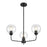 Atlas Lighting Boman 23'' Wide 3Lt Chandelier, Matte Black/Clear