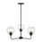 Atlas Lighting Boman 23'' Wide 3Lt Chandelier, Matte Black/Clear