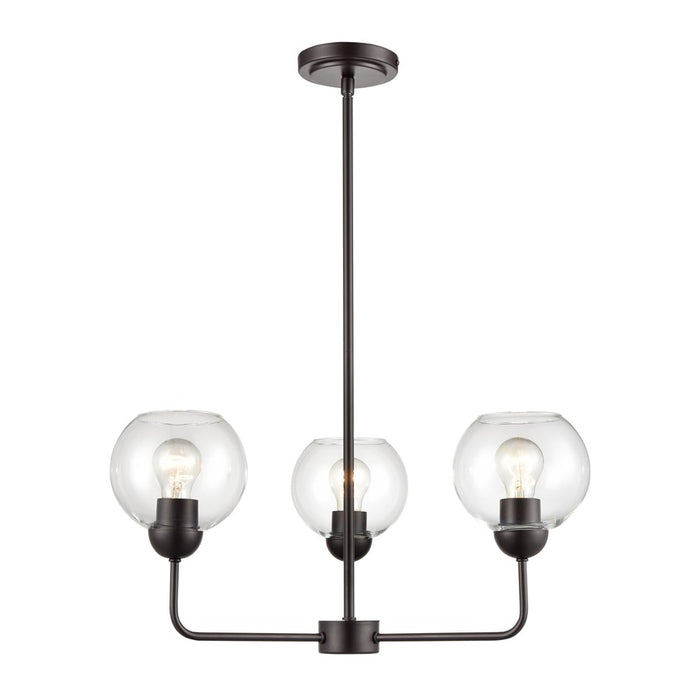 Atlas Lighting Boman 23'' Wide 3Lt Chandelier, Bronze/Clear