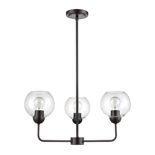 Atlas Lighting Boman 23'' Wide 3Lt Chandelier, Bronze/Clear