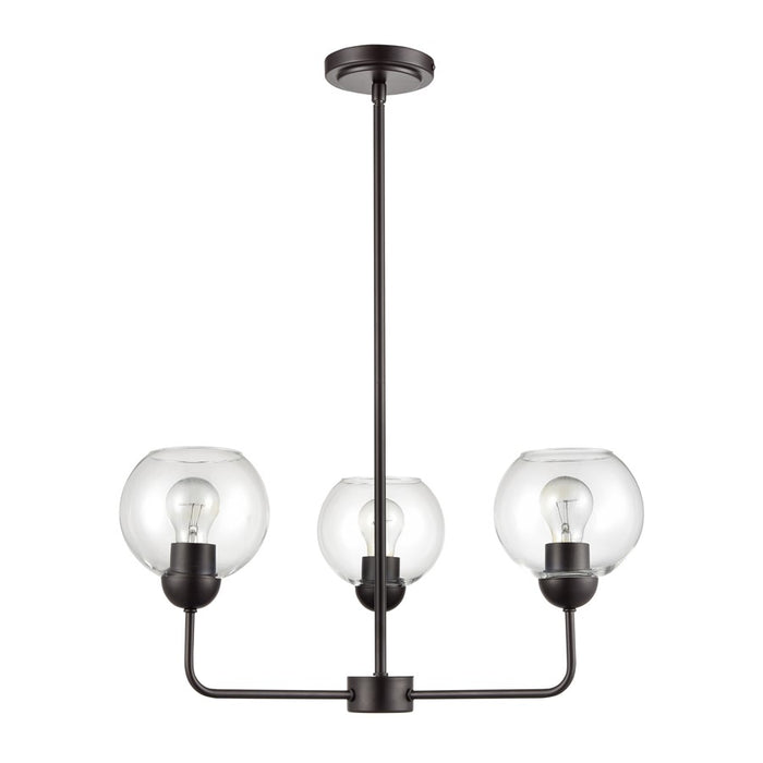 Atlas Lighting Boman 23'' Wide 3Lt Chandelier, Bronze/Clear