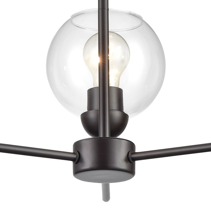Atlas Lighting Boman 23'' Wide 3Lt Chandelier, Bronze/Clear