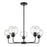 Atlas Lighting Boman 28'' Wide 5Lt Chandelier, Matte Black/Clear