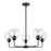 Atlas Lighting Boman 28'' Wide 5Lt Chandelier, Matte Black/Clear