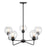 Atlas Lighting Boman 28'' Wide 5Lt Chandelier, Matte Black/Clear