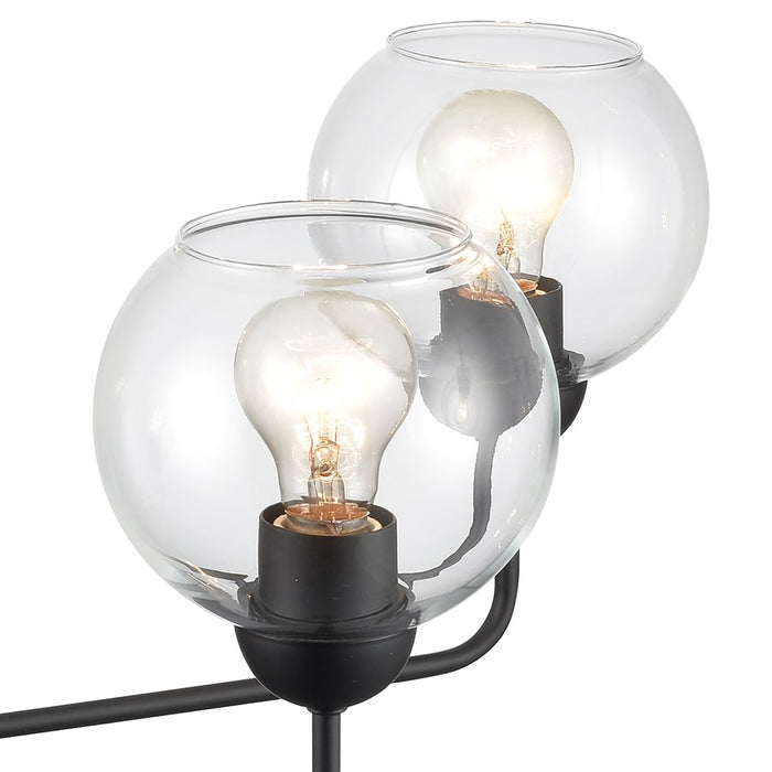 Atlas Lighting Boman 28'' Wide 5Lt Chandelier, Matte Black/Clear