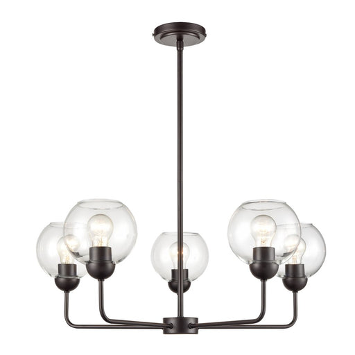 Atlas Lighting Boman 28'' Wide 5Lt Chandelier, Bronze/Clear