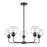 Atlas Lighting Boman 28'' Wide 5Lt Chandelier, Bronze/Clear