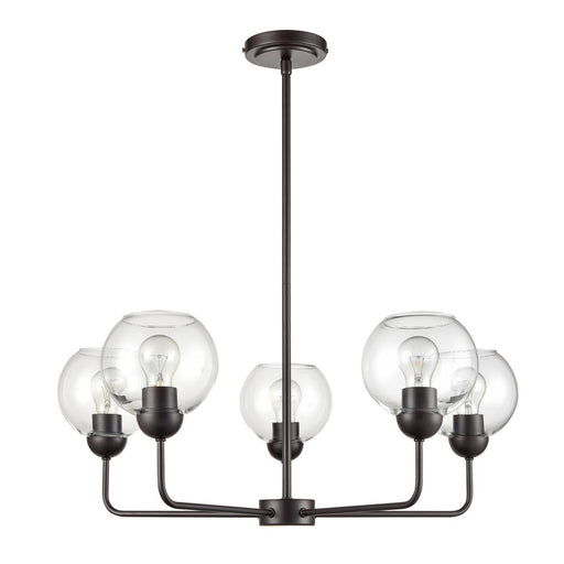 Atlas Lighting Boman 28'' Wide 5Lt Chandelier, Bronze/Clear