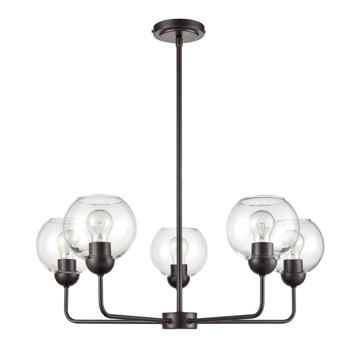 Atlas Lighting Boman 28'' Wide 5Lt Chandelier, Bronze/Clear