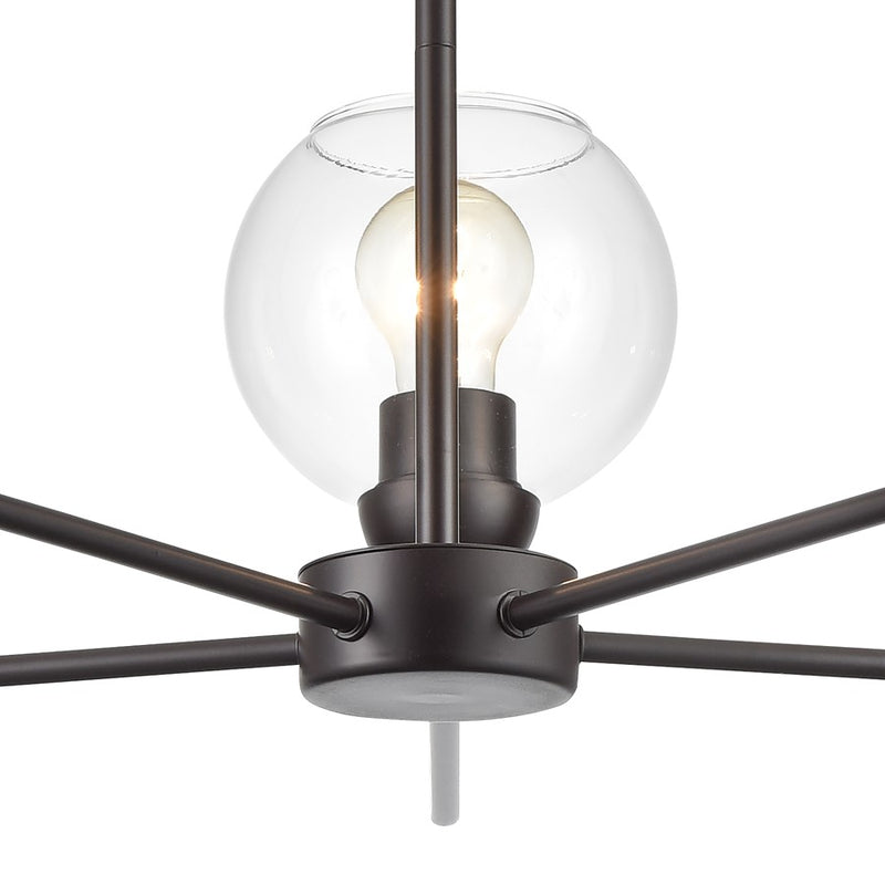 Atlas Lighting Boman 28'' Wide 5Lt Chandelier, Bronze/Clear