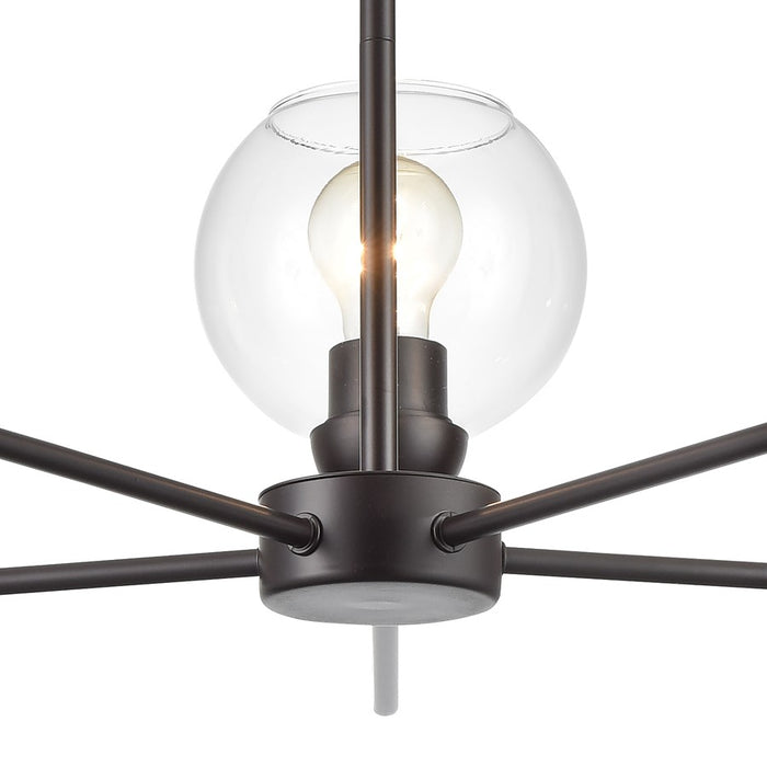 Atlas Lighting Boman 28'' Wide 5Lt Chandelier, Bronze/Clear