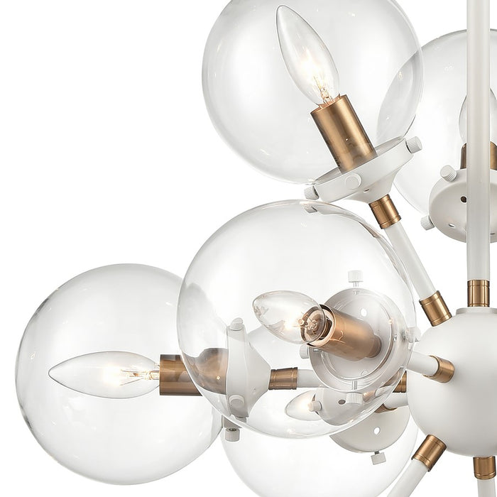 Atlas Lighting Boudreaux 25''W 12Lt Chandelier, Matte White/Clear