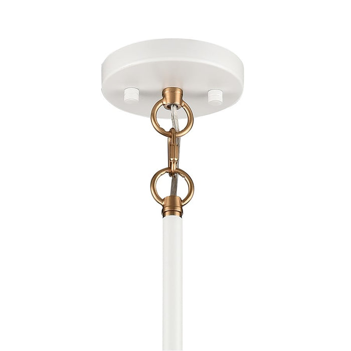 Atlas Lighting Boudreaux 25''W 12Lt Chandelier, Matte White/Clear