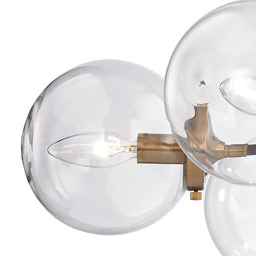 Atlas Lighting Boudreaux 28'' Wide 6Lt Chandelier, Black/Gold/Clear