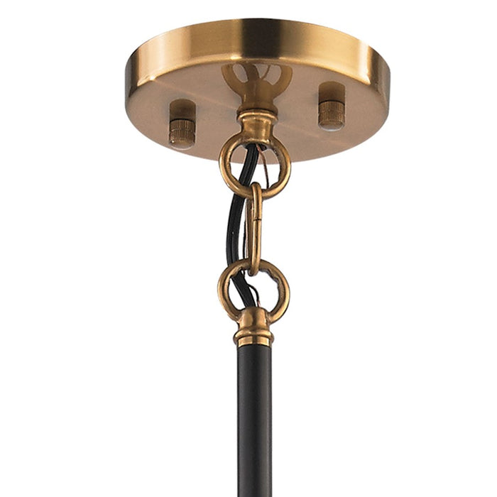 Atlas Lighting Boudreaux 28'' Wide 6Lt Chandelier, Black/Gold/Clear