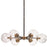 Atlas Lighting Boudreaux 28'' Wide 6Lt Chandelier, Black/Gold/Clear