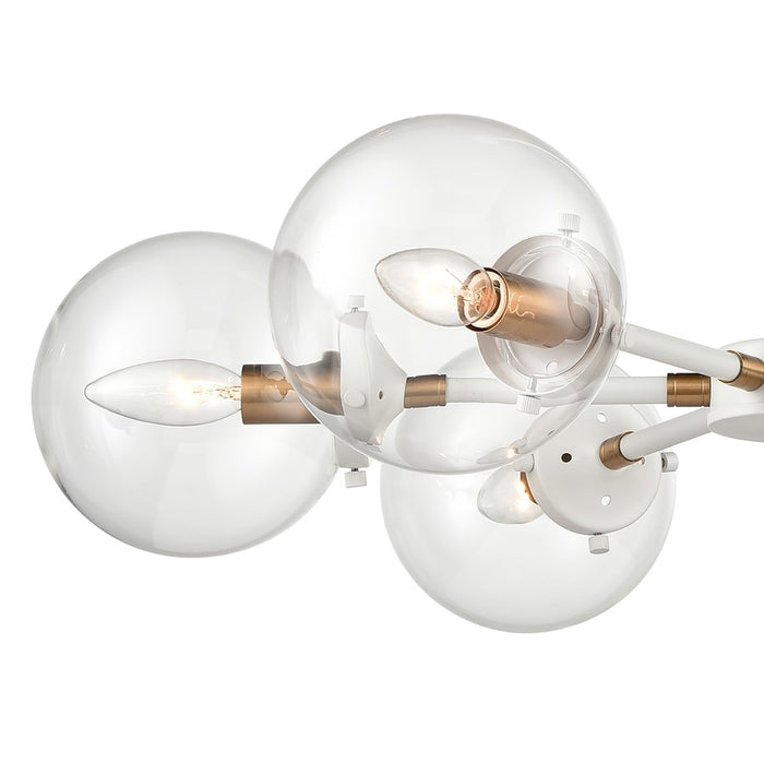 Atlas Lighting Boudreaux 28''W 6Lt Chandelier, Matte White/Clear