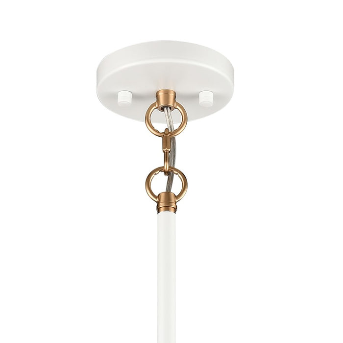 Atlas Lighting Boudreaux 28''W 6Lt Chandelier, Matte White/Clear