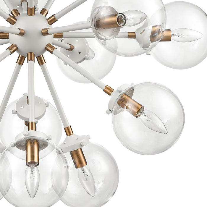 Atlas Lighting Boudreaux 32''W 18Lt Chandelier, Matte White/Clear