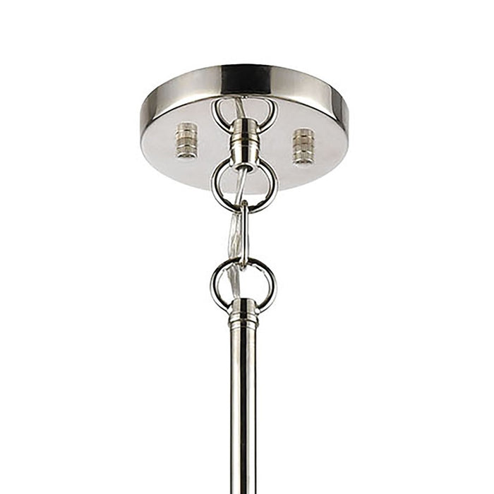 Atlas Lighting Boudreaux 36'' Wide 8Lt Chandelier, Nickel/White