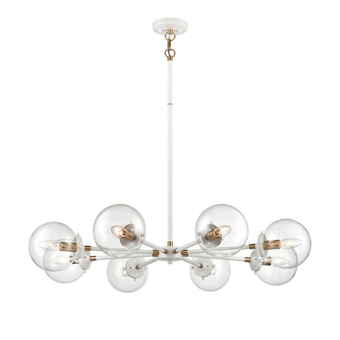 Atlas Lighting Boudreaux 36''W 8Lt Chandelier, Matte White/Clear