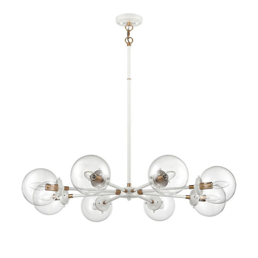 Atlas Lighting Boudreaux 36''W 8Lt Chandelier, Matte White/Clear