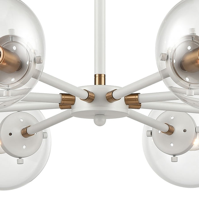 Atlas Lighting Boudreaux 36''W 8Lt Chandelier, Matte White/Clear