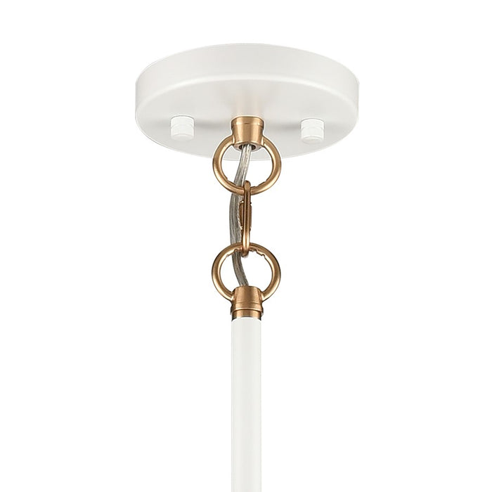 Atlas Lighting Boudreaux 36''W 8Lt Chandelier, Matte White/Clear