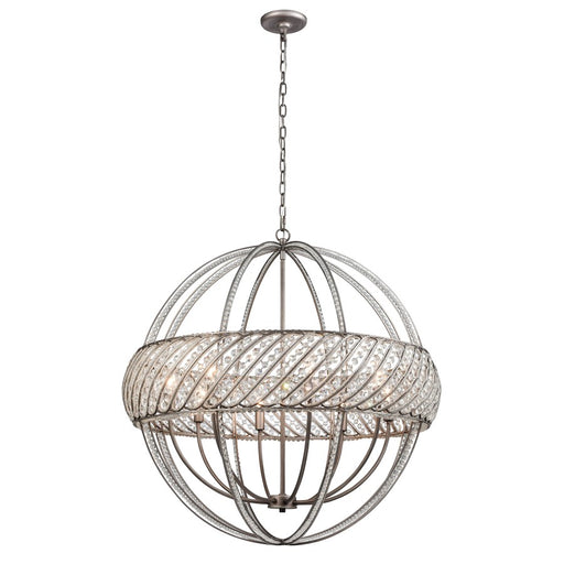 Atlas Lighting Bradington 32'' Wide 8Lt Chandelier, Zinc/Gray