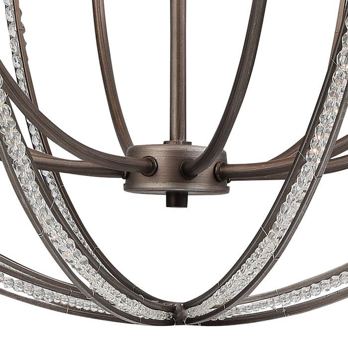 Atlas Lighting Bradington 32'' Wide 8Lt Chandelier, Zinc/Gray