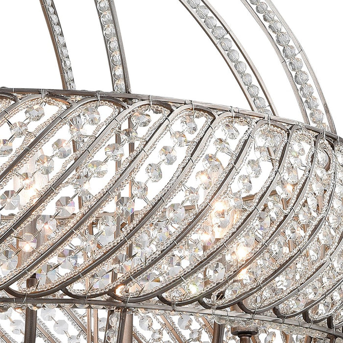 Atlas Lighting Bradington 32'' Wide 8Lt Chandelier, Zinc/Gray