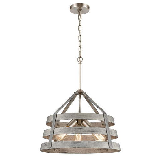 Atlas Lighting Brigantine 18'' Wide 3Lt Chandelier, Driftwood/Gray