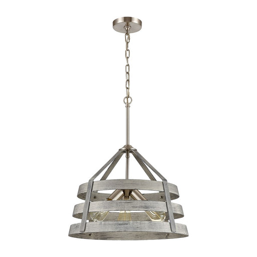 Atlas Lighting Brigantine 18'' Wide 3Lt Chandelier, Driftwood/Gray
