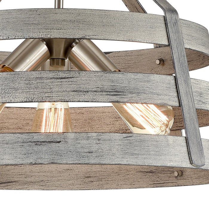 Atlas Lighting Brigantine 18'' Wide 3Lt Chandelier, Driftwood/Gray
