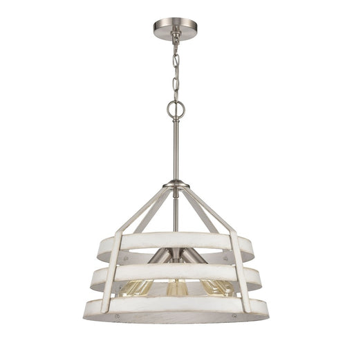 Atlas Lighting Brigantine 18''W 3Lt Chandelier, Nickel/Beige/White