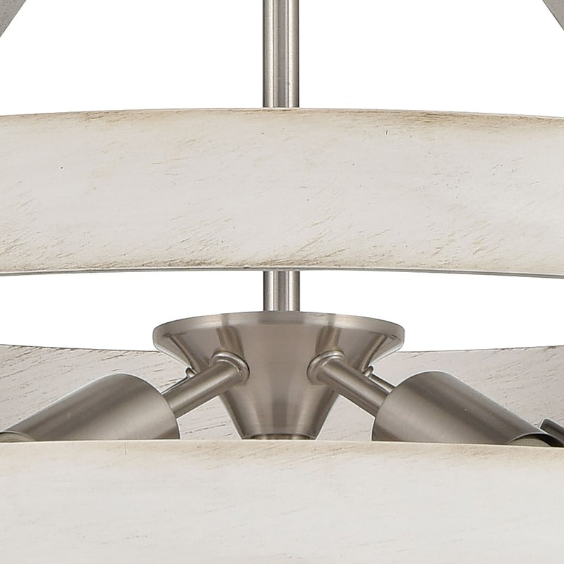 Atlas Lighting Brigantine 24''W 5Lt Chandelier, Nickel/Beige/White