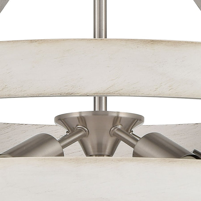 Atlas Lighting Brigantine 24''W 5Lt Chandelier, Nickel/Beige/White