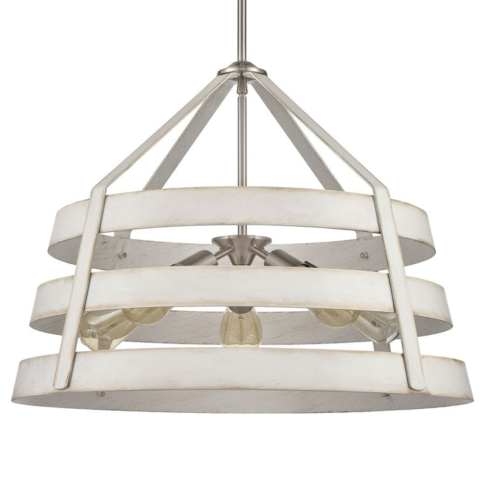 Atlas Lighting Brigantine 24''W 5Lt Chandelier, Nickel/Beige/White