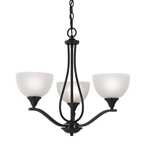 Atlas Lighting Bristol Lane 23'' Wide 3Lt Chandelier, Bronze/White