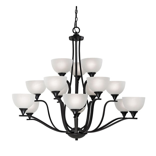 Atlas Lighting Bristol Lane 45'' Wide 15Lt Chandelier, Bronze/White