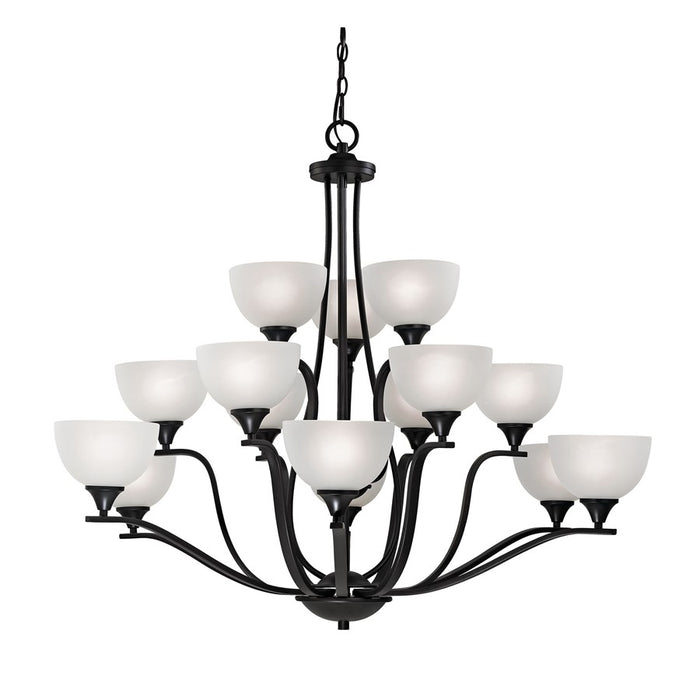 Atlas Lighting Bristol Lane 45'' Wide 15Lt Chandelier, Bronze/White