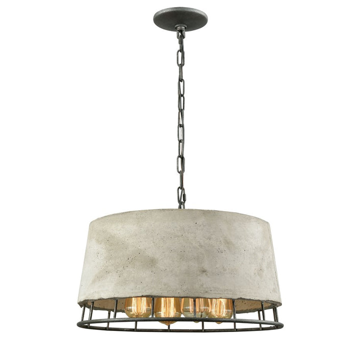 Atlas Lighting Brocca 18''W 4Lt Chandelier, Silverdust Iron/Gray