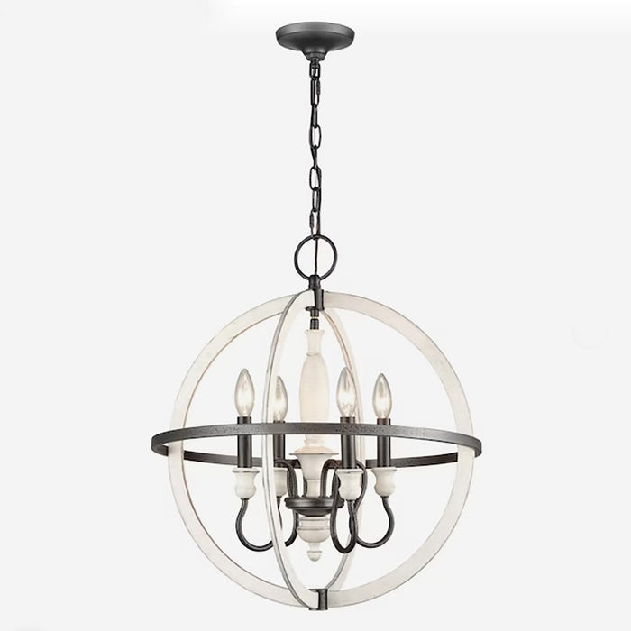 Atlas Lighting Brownell 20'' Wide 4Lt Chandelier, Anvil Iron