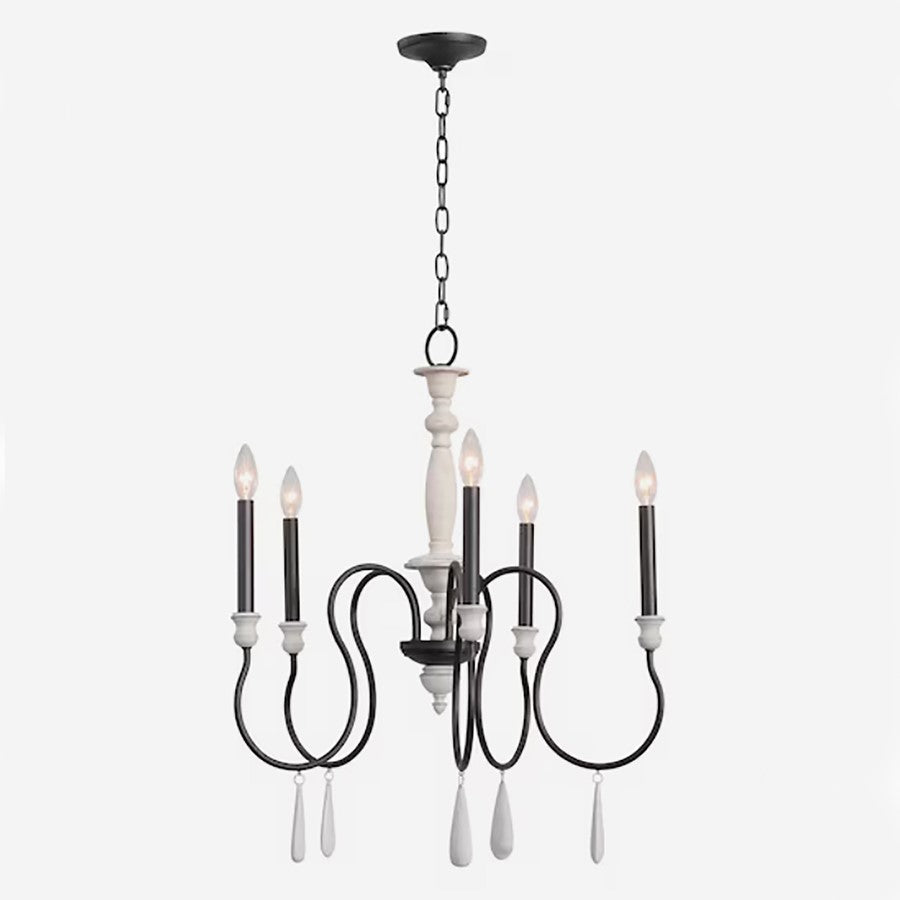 Atlas Lighting Brownell 24.5'' Wide 5Lt Chandelier, Anvil Iron