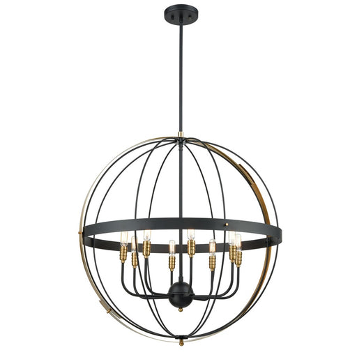 Atlas Lighting Caldwell 32'' Wide 8Lt Chandelier, Matte Black