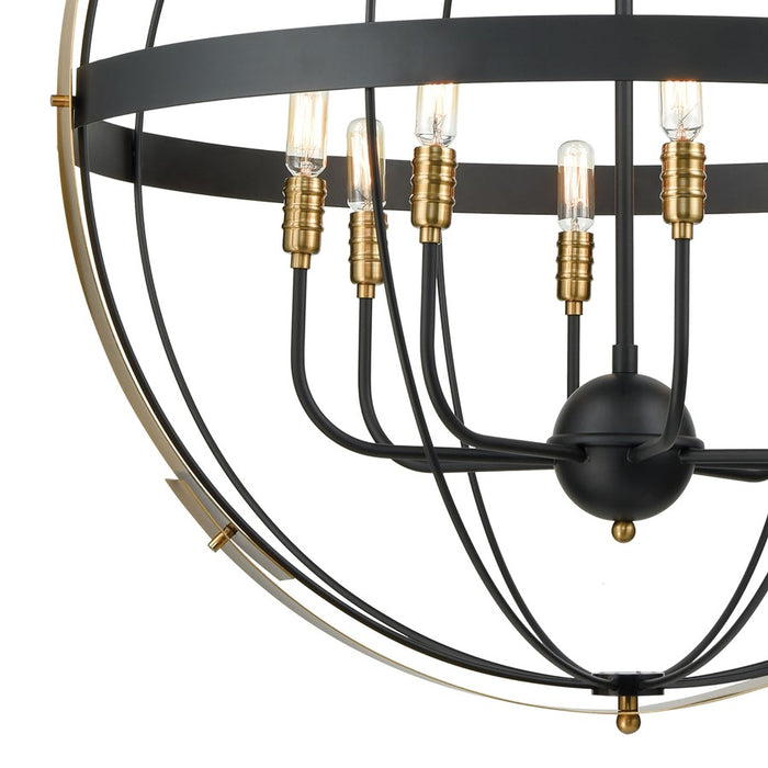 Atlas Lighting Caldwell 32'' Wide 8Lt Chandelier, Matte Black