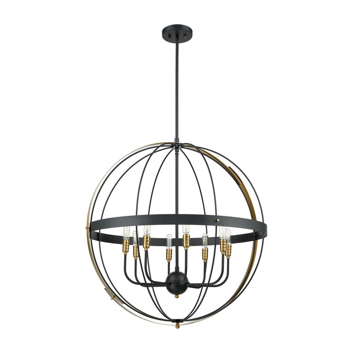 Atlas Lighting Caldwell 32'' Wide 8Lt Chandelier, Matte Black